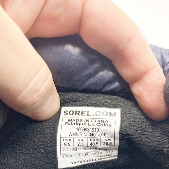 SOREL Out N About Puffy NL3401 Navy Blue Snow Boots Women’s Size 9.5 - Picture 4 of 7